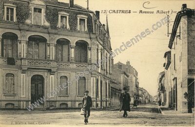 Carte postale ancienne Avenue Albert 1er — Castres (Tarn)