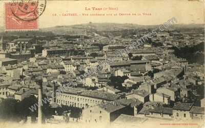 Carte postale ancienne Vue générale sur le centre de la ville — Castres (Tarn)