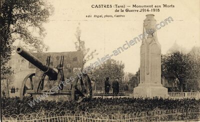 Carte postale ancienne Monument aux Morts de la Guerre.1914-1918 — Castres (Tarn)