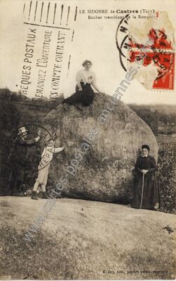 Carte postale ancienne Le Sidobre, Rocher tremblant de la Rouquette — Castres (Tarn)