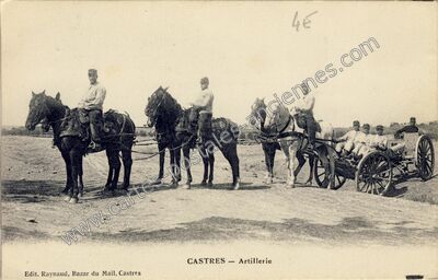 Carte postale ancienne Artillerie — Castres (Tarn)
