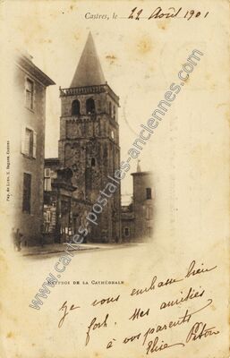 Carte postale ancienne BEFFROI DE LA CATHÉDRALE — Castres (Tarn)