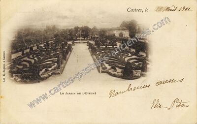 Carte postale ancienne Le Jardin de l'Évêché — Castres (Tarn)