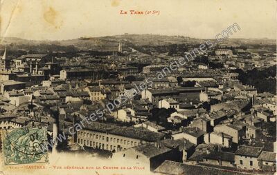Carte postale ancienne Vue générale sur le centre de la ville — Castres (Tarn)