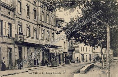 Carte postale ancienne La Société Générale — Lavaur (Tarn)