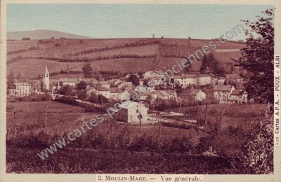 Carte postale ancienne Vue générale — Moulin-Mage (Tarn)