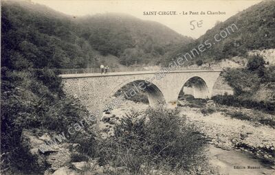 Carte postale ancienne Le Pont du Chambon — Saint-Cirgue (Tarn)