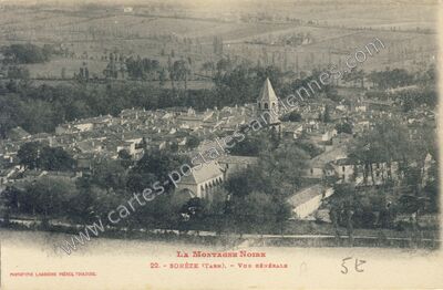 Carte postale ancienne La Montagne Noire - Vue Générale — Sorèze (Tarn)