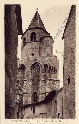 Carte postale ancienne Le Clocher (Mon. hist.) — Sorèze (Tarn)