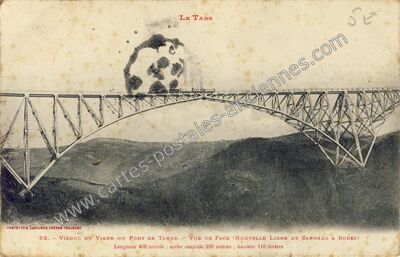 Carte postale ancienne Viaduc de Viaur — Tanus (Tarn)