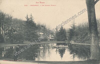 Carte postale ancienne Le Jardin Public — Mazamet (Tarn)