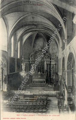 Carte postale ancienne Intérieur de l'église — Réalmont (Tarn)