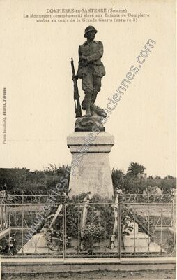Carte postale ancienne Dompierre en Santerre — Dompierre-Becquincourt (Somme)
