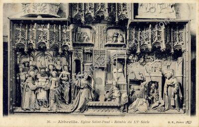 Carte postale ancienne Eglise Saint-Paul - Rétable du XVe Siècle — Abbeville (Somme)