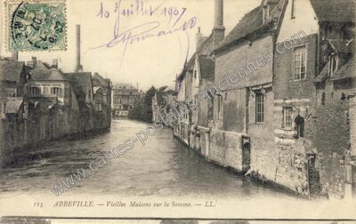 Carte postale ancienne Vieilles Maisons sur la Somme — Abbeville (Somme)