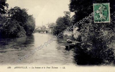 Carte postale ancienne La Somme et le Pont Talence — Abbeville (Somme)