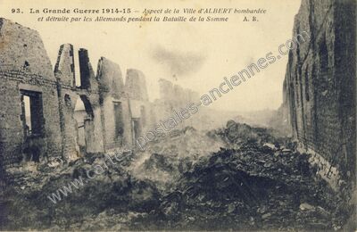 Carte postale ancienne La Grande Guerre 1914-15 — Albert (Somme)