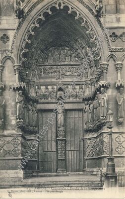 Carte postale ancienne Cathédrale. - Porche de la Vierge Mère — Amiens (Somme)
