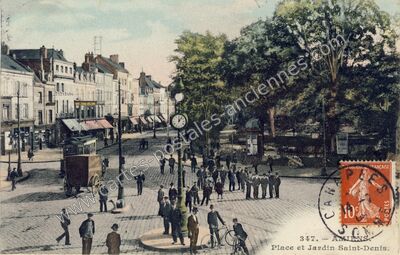 Carte postale ancienne Place et Jardin Saint-Denis — Amiens (Somme)