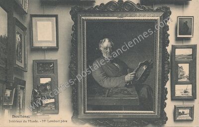Carte postale ancienne Intérieur du Musée. - M° Lombart père — Doullens (Somme)