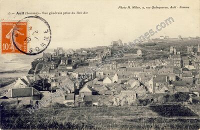 Carte postale ancienne Vue générale prise du Bel-Air — Ault (Somme)