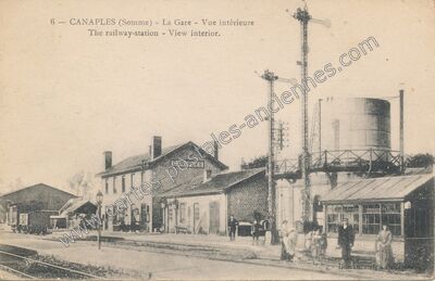 Carte postale ancienne La Gare - Vue intérieure — Canaples (Somme)