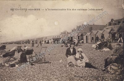 Carte postale ancienne L'Interminable file des cabines (côté-nord) — Cayeux-sur-Mer (Somme)
