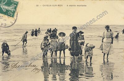 Carte postale ancienne A marée montante — Cayeux-sur-Mer (Somme)