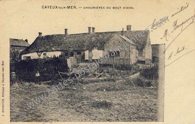 Carte postale ancienne Chaumières du Bout d'Aval — Cayeux-sur-Mer (Somme)