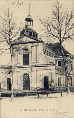Carte postale ancienne L'Eglise — Chaulnes (Somme)