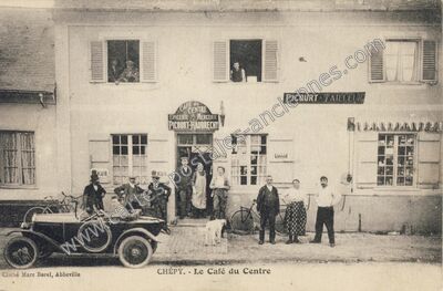Carte postale ancienne Le Café du Centre — Chépy (Somme)