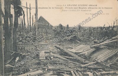 Carte postale ancienne LA GRANDE GUERRE 1914-16 / Offensive Franco-Anglaise de la Somme — Combles (Somme)