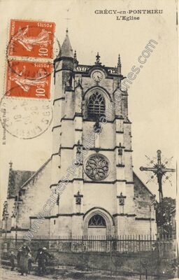 Carte postale ancienne L'Eglise — Crécy-en-Ponthieu (Somme)