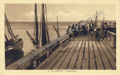 Carte postale ancienne L'Estacade — Le Crotoy (Somme)