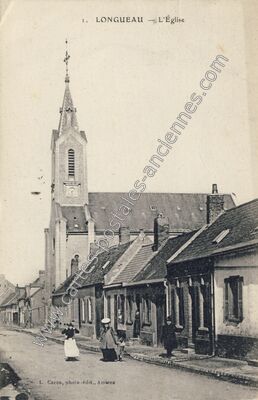 Carte postale ancienne L'Église — Longueau (Somme)
