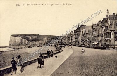 Carte postale ancienne L'Esplanade et la Plage — Mers-les-Bains (Somme)