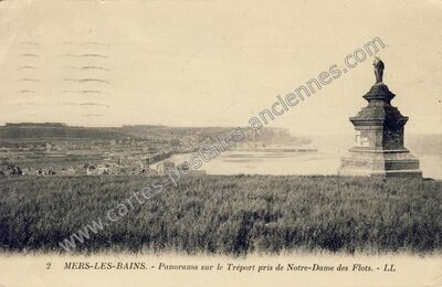 Carte postale ancienne Panorama sur le Tréport pris de Notre-Dame des Flots — Mers-les-Bains (Somme)