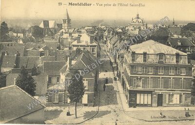 Carte postale ancienne Vue prise de l'Hôtel Saint-Éloi — Montdidier (Somme)