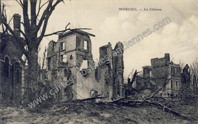 Carte postale ancienne Le Château — Moreuil (Somme)