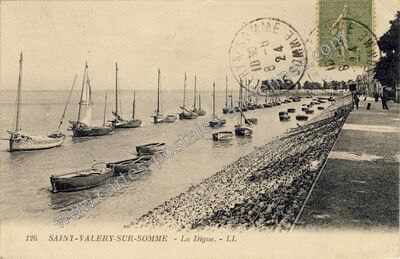 Carte postale ancienne La Digue — Saint-Valery-sur-Somme (Somme)