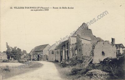 Carte postale ancienne Route de Belle-Assise — Villers-Tournelle (Somme)