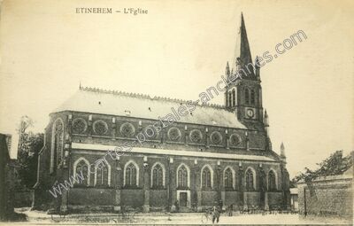 Carte postale ancienne L'Eglise — Étinehem (Somme)
