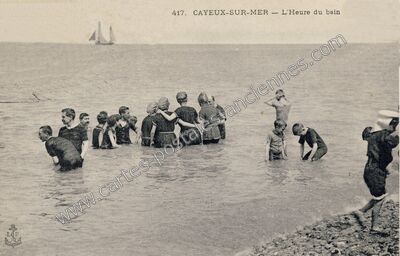 Carte postale ancienne L'Heure du bain — Cayeux-sur-Mer (Somme)
