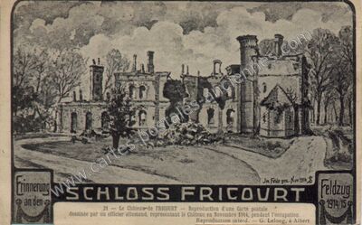 Carte postale ancienne Chateau de Fricourt — Fricourt (Somme)