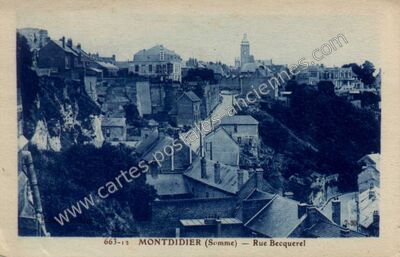 Carte postale ancienne Rue Becquerel — Montdidier (Somme)