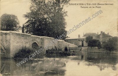 Carte postale ancienne Taizon et le Pont — Argenton-l'Église (Deux-Sèvres)