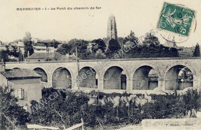 Carte postale ancienne Le Pont du chemin de fer — Bressuire (Deux-Sèvres)