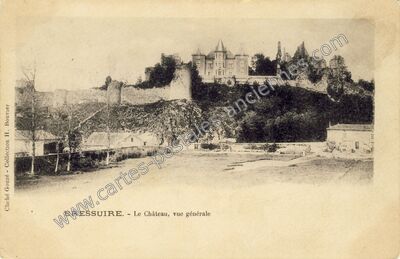 Carte postale ancienne Le Château, vue générale — Bressuire (Deux-Sèvres)