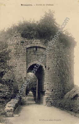 Carte postale ancienne Entrée du Château — Bressuire (Deux-Sèvres)