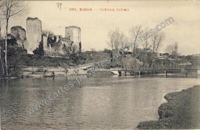 Carte postale ancienne Château Salbart — Échiré (Deux-Sèvres)